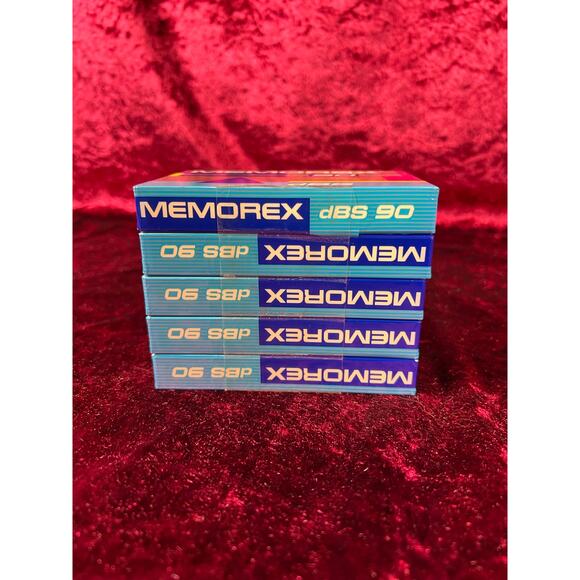Vintage Media - Cassette Tape - Blank Tape 5-Pack Memorex DBS 90 - New Old Stock - Picture 5 of 5